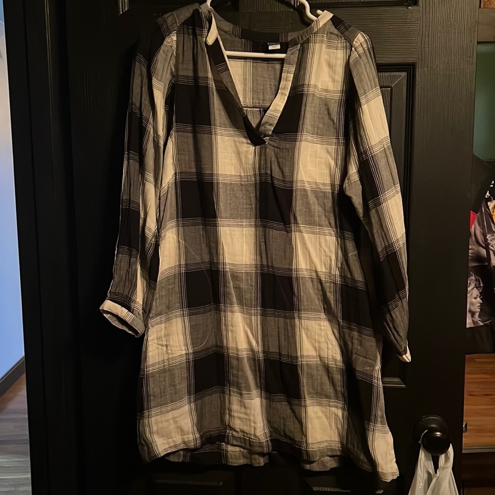 Black flannel dress